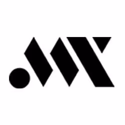 Abstract geometric logo in black with angular shapes and a circle